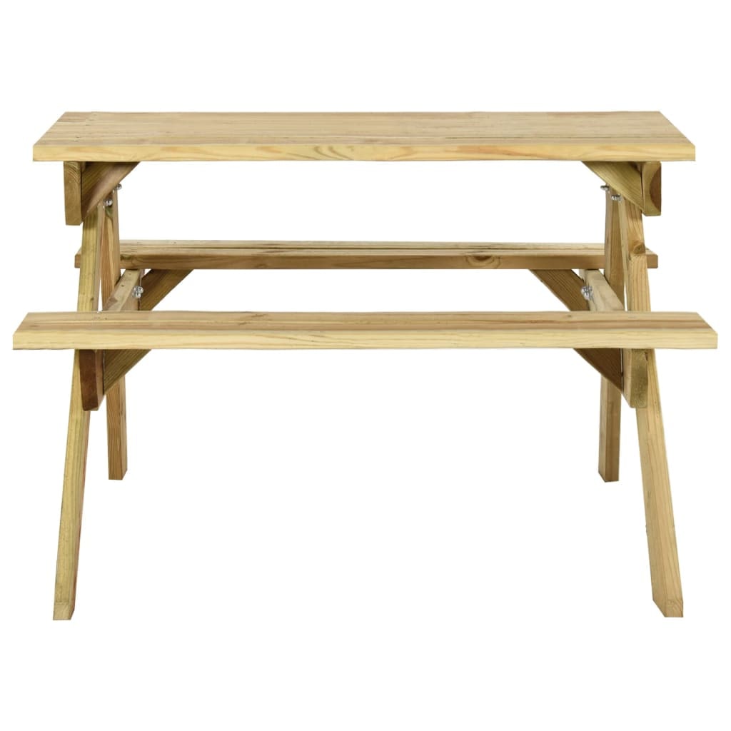 Picknicktafel met banken grenen hout geïmpregneerd V1 | vidaXL: Afmeting - 110 x 123 x 73 cm