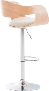 thumbnail of CHEFGASTRO 2er Set Barhocker BANGKOK Chrom Stoff HxBxT 88x50x48cm Stoff Natura/Creme Barstuhl