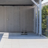 thumbnail of Relaxdays Fahrradständer, Metall Bodenparker für 2 Räder, bis 60mm Reifenbreite, HBT: 57 x 60,5 x 55 cm, Indoor, schwarz