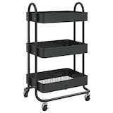 thumbnail of vidaXL Trolley 3-laags 43x34x79 cm staal zwart