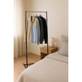 thumbnail of Perchero minimalista de metal y madera – 50 × 40 × 160 cm – Negro