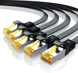 thumbnail of Primewire 5x LAN-Kabel CAT.7, RJ-45 (Ethernet), CAT 7 Flachband U/FTP Gigabit Netzwerkkabel 10 Gbit/s Patchkabel - 1m