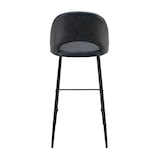 thumbnail of Set van 2 hoge stoelen in metaal en zwart gecoate stof