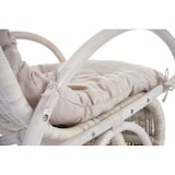 thumbnail of Sedia a dondolo Esmeraldas, poltrona in rattan, bianco ~ cuscino crema