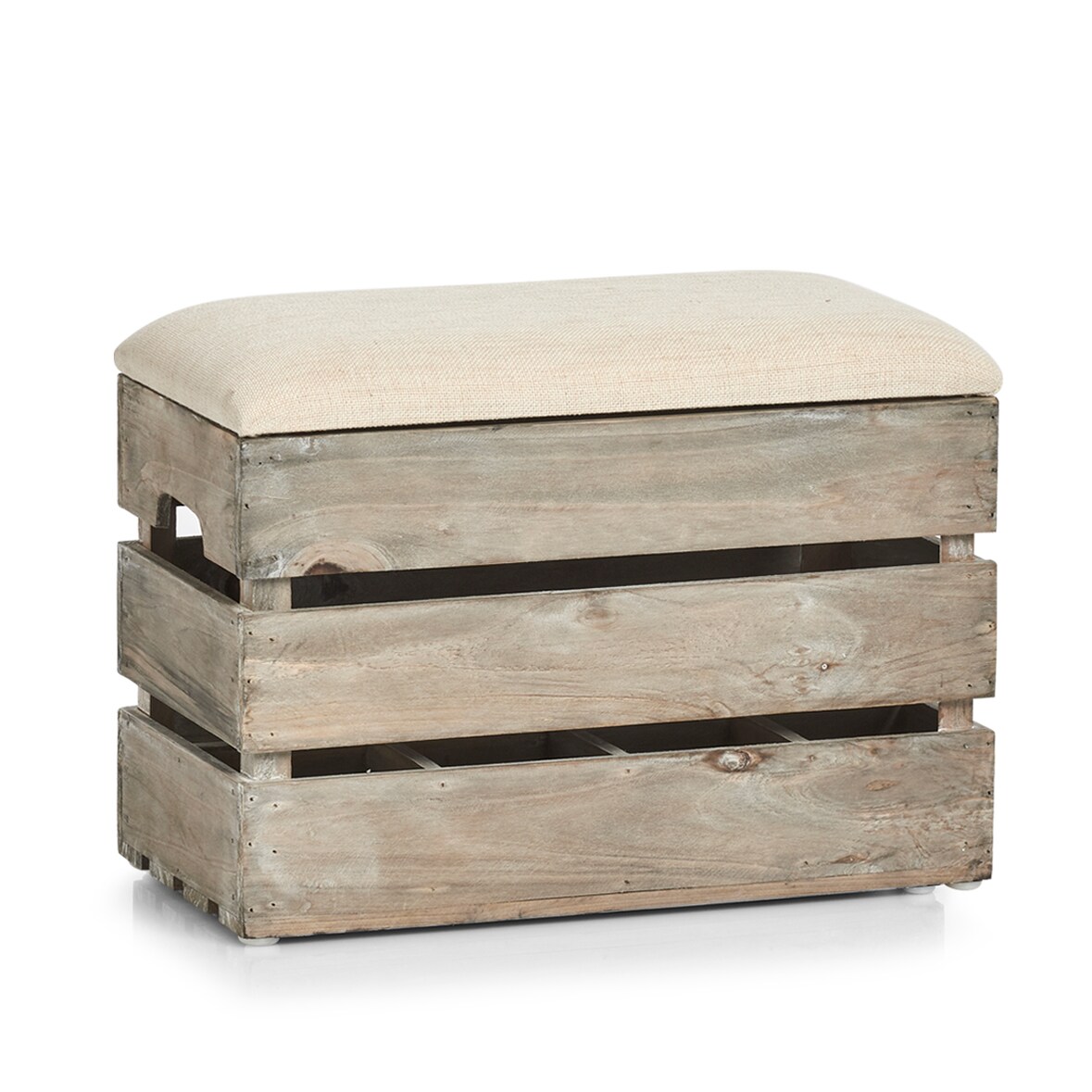 Sitztruhe m. Flascheneinteilung, Holz 40x20,5x29