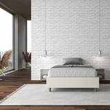 thumbnail of Französisches Doppelbett mit gepolstertem Behälter 140x190, weißem Azelia-Kunstleder