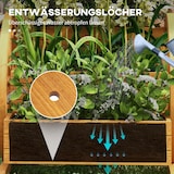 thumbnail of Blumenkasten aus Tannenholz in Natur, 62x61x57 cm, 3 Ebenen mit Drainagelöchern, Wagenrad-Design, wasserabweisend