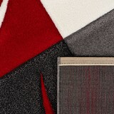 thumbnail of Teppich Kurzflor Karo Wohnzimmer schmutzabweisend Rot Rechteckig 160x230 | 100% Polypropylen, Rücken aus Jute | Florhöhe: 12 mm | nur Handreinigung