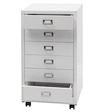 thumbnail of Contentor de rolos HWC-L49, armário de gavetas armário de arquivo em aço, metal 75x40x41cm 6 gavetas ~ branco