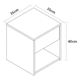thumbnail of VCM Nachttisch Sledo Weiß H. 40 x B. 35 x T. 35 cm