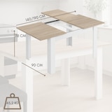 thumbnail of Tavolo da Pranzo Allungabile Rettangolare Ripiano Estensibile, Bianco Rovere Design Moderno cm 140/190x90x78