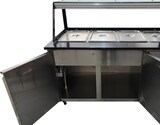 thumbnail of Skyrainbow SNACK-Line Bain-Marie Theke 4x GN1/1, Granit Star Galaxy schwarz, 153x82x85,5 Glasaufbau Klarglas ohne Zwischenablage, H=396mm