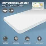 thumbnail of ML-Design Holzbett 90x200 cm Weiß mit Matratze H:10 cm, Massivholz Bettgestell aus Kiefernholz mit Lattenrost & Füßen, Einzelbett mit Kopf- & Fußteil,