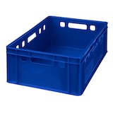 thumbnail of E2 Kiste (600 x 400 x 200mm) mit rotem Deckel Fleischkiste Lagerkiste Metzgerkiste in Blau