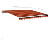 thumbnail of vidaXL Automatische Markise mit LED Windsensor 300x250 cm Orange/Braun