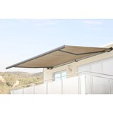 thumbnail of Elektrische Kassettenmarkise T124, Markise Vollkassette 5x3m ~ Polyester Creme, Rahmen grau