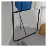 thumbnail of Portant vêtements d'angle en métal gris tubulaire 72x170cm