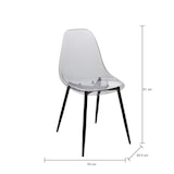 thumbnail of Dmora Set di 4 sedie Dabdalhad, Poltrona in PET, Sedia da pranzo ergonomica, Seduta per riunioni, 53x46h81 cm, Fumé