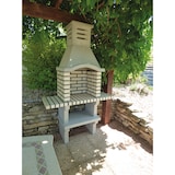 thumbnail of BBQ NATIVE - Barbacoa con 2 baldas, construido con ladrillo blanco y cemento refractario - 123x50x205cm