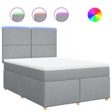 thumbnail of vidaXL Boxspringbett mit Matratze Hellgrau 140x190 cm Stoff