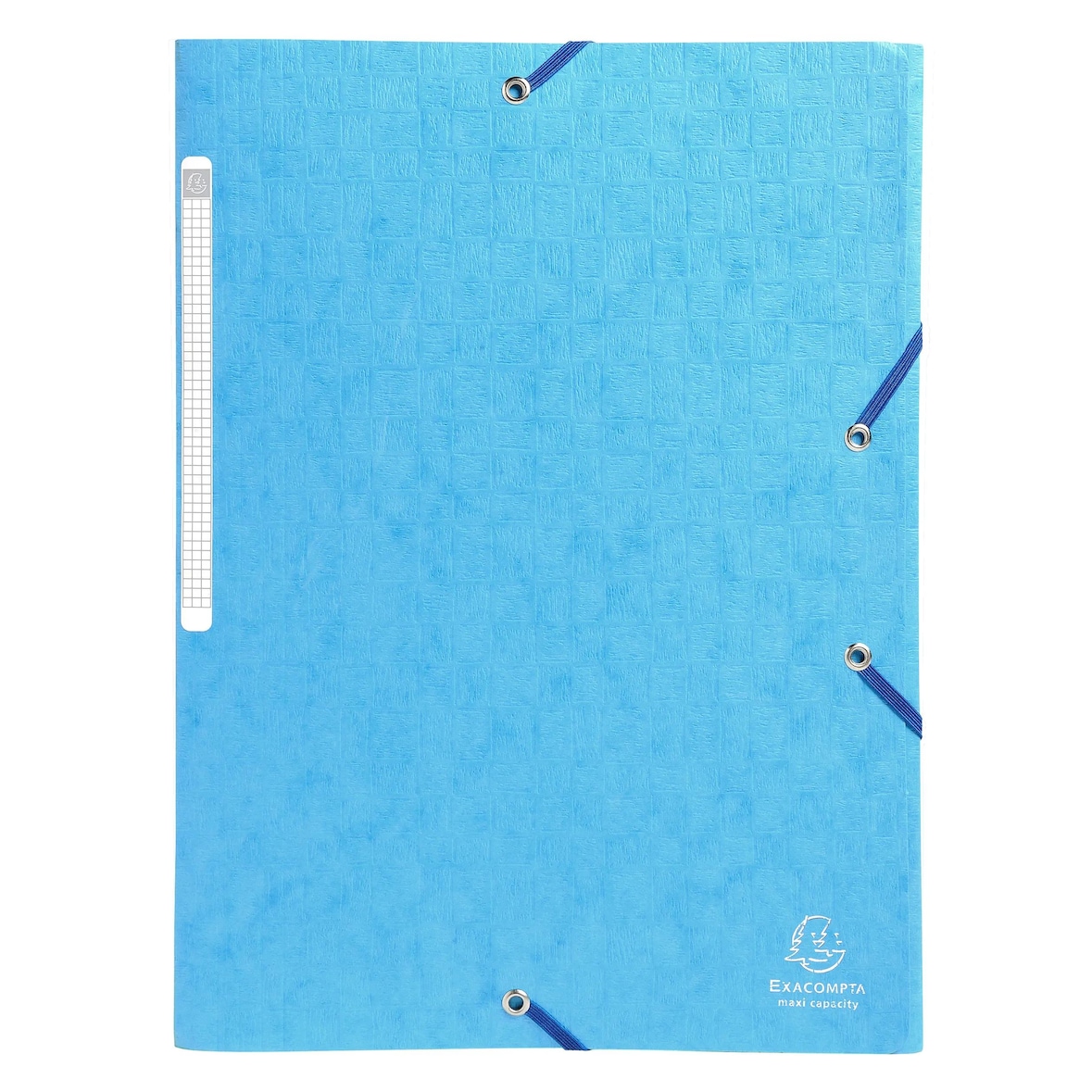 Exacompta  Cod. 55761E - Cartella 3 lembi con elastici Maxi Capacity Scotten cartoncino lustré 425 g/mq - 24x32cm turchese  - Confezione da  50 pz.