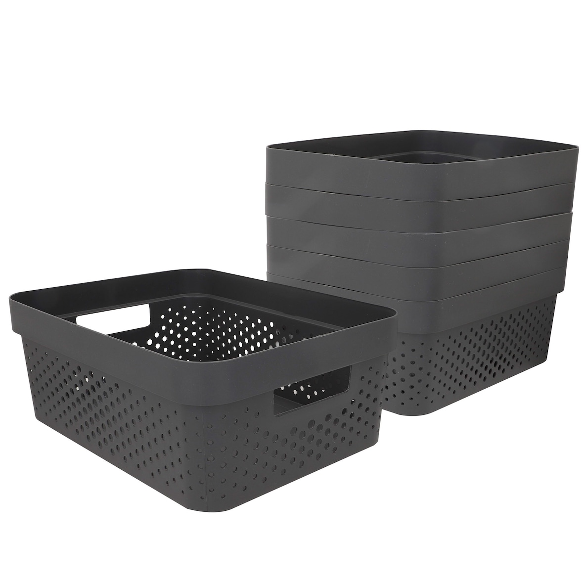 Curver Pack 6 cestas organizadoras Infinity 11L gris