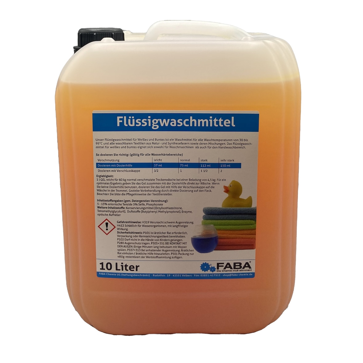 10 L Flüssigwaschmittel  Konzentrat orange Universal Color inkl. Auslaufhilfe