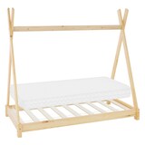 thumbnail of ML-Design Kinderbett Tipi 70x140 cm Natur mit Matratze & Lattenrost, Indianer Bett aus Kiefernholz, Hausbett für Mädchen & Jungen, Bodenbett