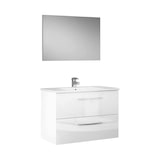 thumbnail of Dmora Mobile sottolavabo Inglewood, Mobiletto per bagno sospeso, Armadio a 2 cassetti e specchio, 80x45h57 cm, Bianco lucido