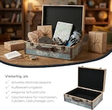 thumbnail of HMF Vintage Deko Koffer aus Holz, Aufbewahrungsbox mit Deckel und Ledergriff, stilvolle Aufbewahrung und Geschenkidee, Fahrrad, 2er Set, 38 + 44 cm