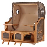 thumbnail of Strandkorb - bene living - Ammersee Grande XL Teak Bullauge - PE grau - Modell 522 - 2,5-Sitzer inkl. Liftersystem