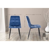 thumbnail of 2er Set Esszimmerstuhl Tilde blau/Samt