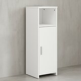 thumbnail of Badschrank 30 x 95,5 x 30 cm weiß Holz mit Tür und Ablagefach, Kleiner Bad-Schrank Beistellschrank stehend, Badregal schmal freistehend