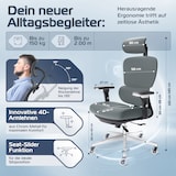 thumbnail of CLOUVOU ProSeat, ergonomischer Bürostuhl, thermoregulative Materialien, 4D-Armlehnen, 3D-Kopfstütze, BladeWheels, Anthrazit