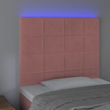 thumbnail of vidaXL LED Kopfteil Rosa 100x5x118/128 cm Samt