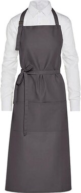 thumbnail of AMSTERDAM - Recycled Bib Apron with Pocket: One Size / Grey