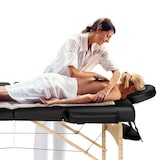 thumbnail of 2 Zonen Massageliege mit 5cm Polsterung und Holzgestellschwarz