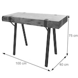 thumbnail of Konsolentisch HWC-L54, Telefontisch Arbeitstisch Beistelltisch Ablagetisch, Metall 75x100x40cm ~ Marmor-Optik grau