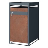 thumbnail of ML-Design Mülltonnenbox 1er mit Pflanzdach für 1 Mülltonne 240L 68x80x124 cm, Rost-Optik, Stahl, wetterfest, Abschließbare Mülltonnenverkleidung mit