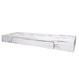 thumbnail of Wandplank HWC-H37, zwevende plank Wandplank Hangplank Plank, lade massief hout 8x80x25cm ~ wit, shabby
