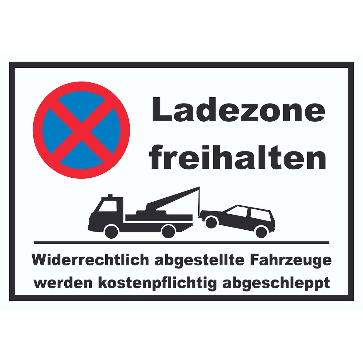 Parken verboten Ladezone freihalten Schild A4 (210x297mm