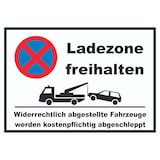 thumbnail of Parken verboten Ladezone freihalten Schild A4 (210x297mm