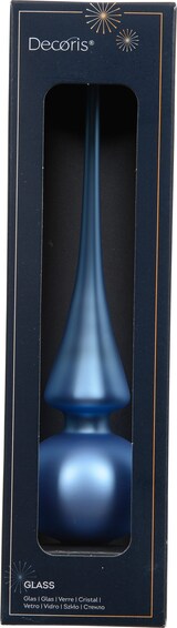 thumbnail of Christbaumspitze Glas 26cm Weihnachtsbaumspitze matt uni Christbaumschmuck Weihnachtsbaumschmuck Himmelblau matt