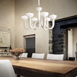 thumbnail of Lampadario Shabby Chic-Provenzale Bon Bon Metallo Bianco 6 Luci