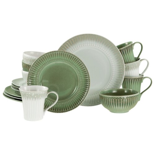 CreaTable Celadon bunt Kombiservice 16-tlg Steinzeug