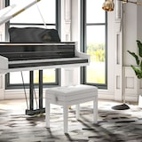 thumbnail of HOMCOM banqueta para piano banco para piano con ajustable en altura de 48 a 58 cm espacio de almacenamiento patas de madera blanco
