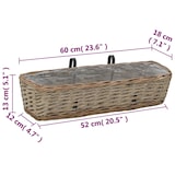 thumbnail of vidaXL Balkon-Blumentöpfe 2 Stk. Weide mit PE-Auskleidung 60 cm