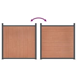 thumbnail of Panel de valla WPC marrón 526x186 cm