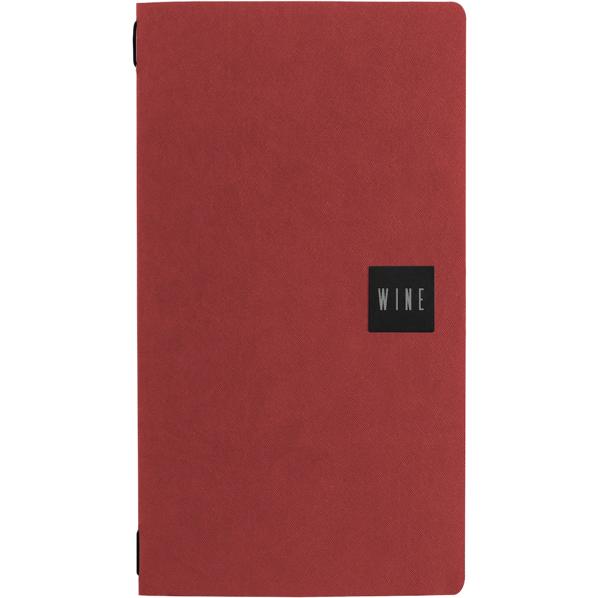 Stil casa, set 12 porta menu formato 2/2, poliuretano, 18xh. 31,6 cm, tre buste interne in plastica, elastico ferma buste, colore saffiano rosso.