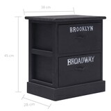 thumbnail of 2 pcs Tables de chevet Noir 38x28x45 cm Bois de Paulownia